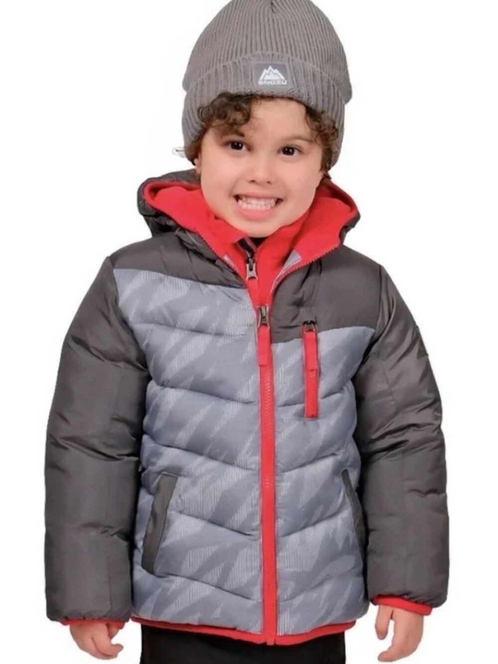 Snozu Boys Toddler Size 3T Gray Winter Jacket with Hat Set NWT